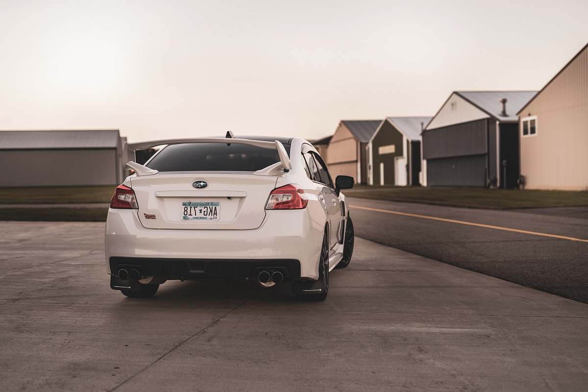 car white Subaru car coupe