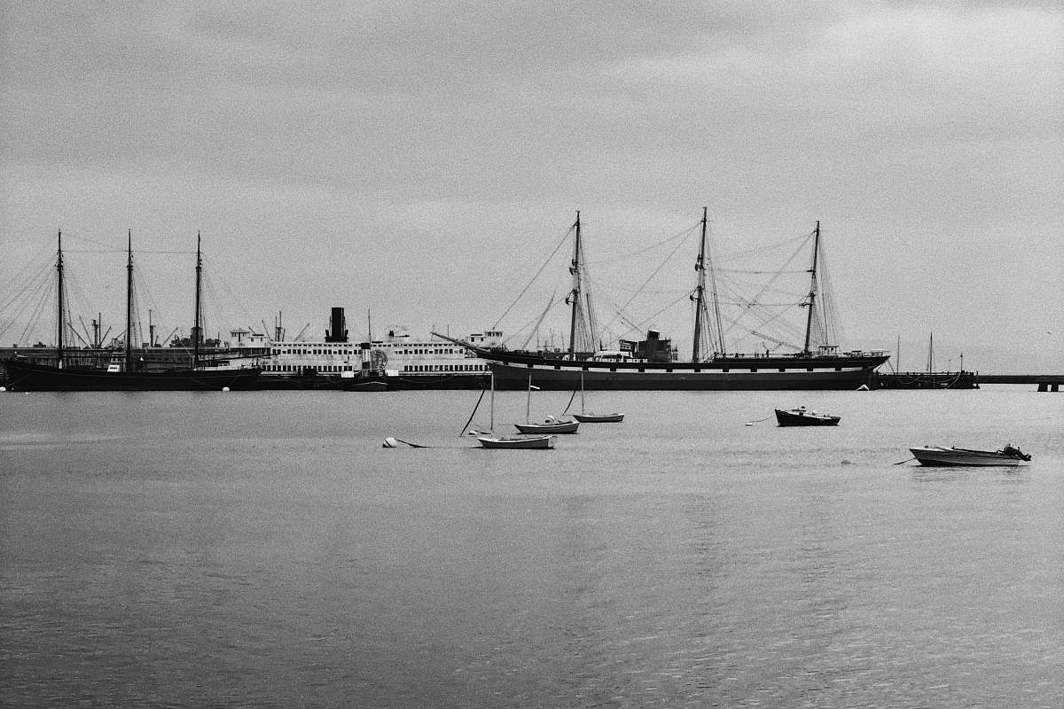 transportation grayscale photography of ships vehicle