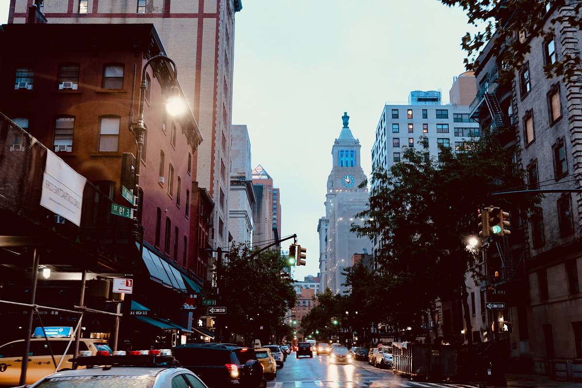 city high-rise buildings downtown