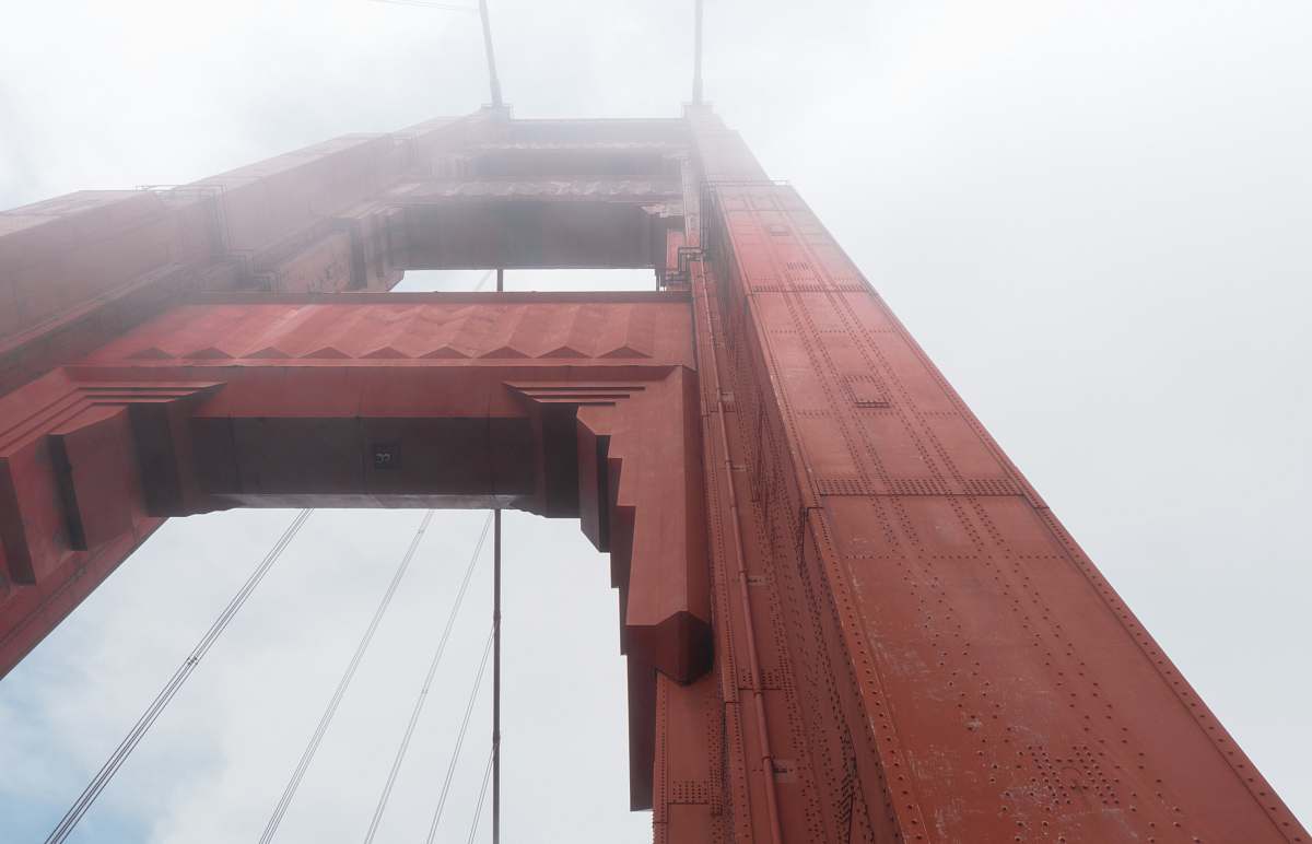 bridge red concrete building san francisco