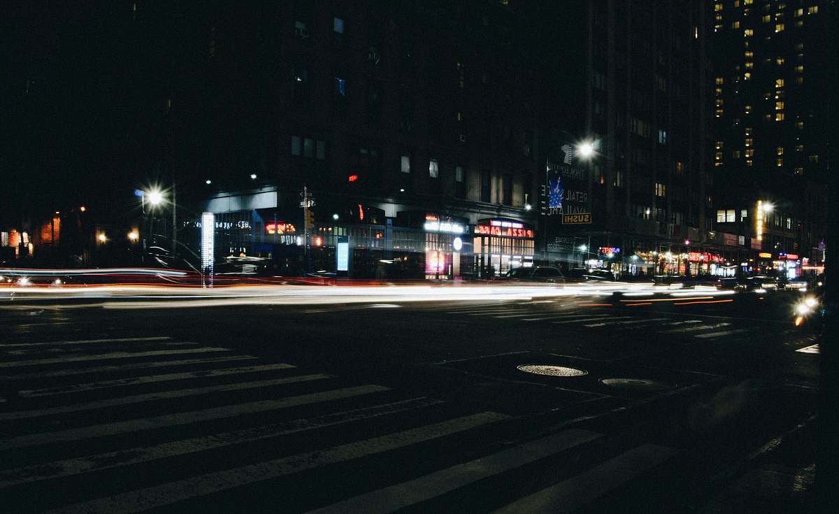 city time-lapse photography of street at nighttime new york