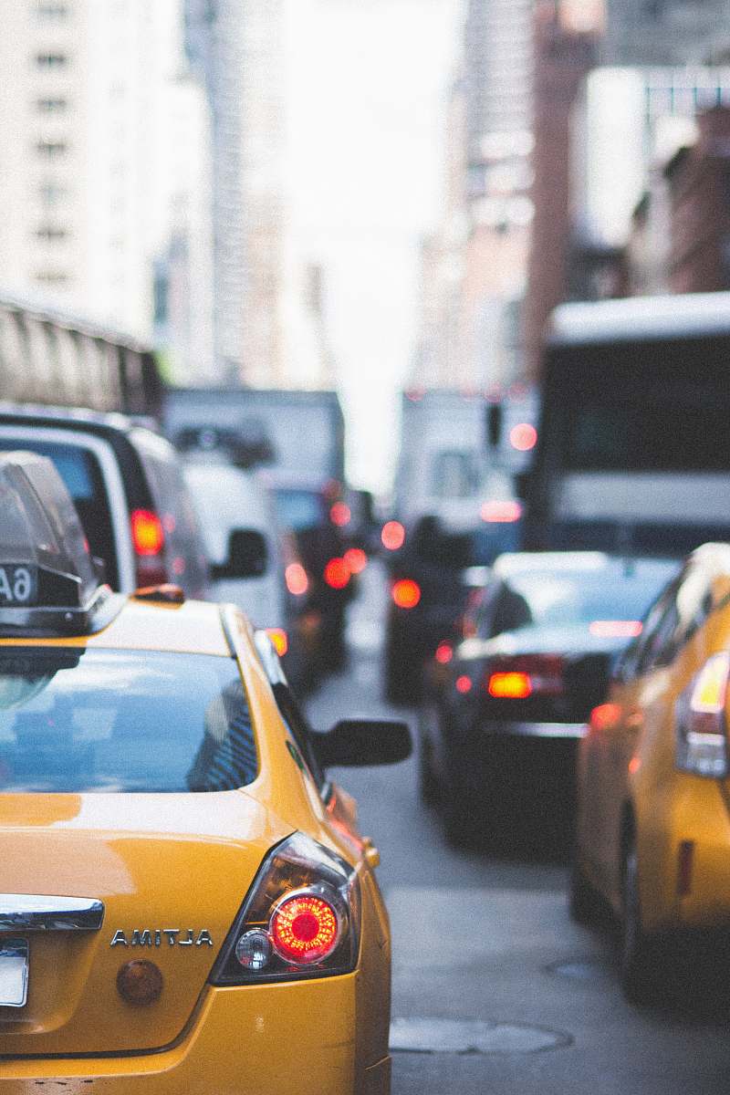taxi vehicles on street car