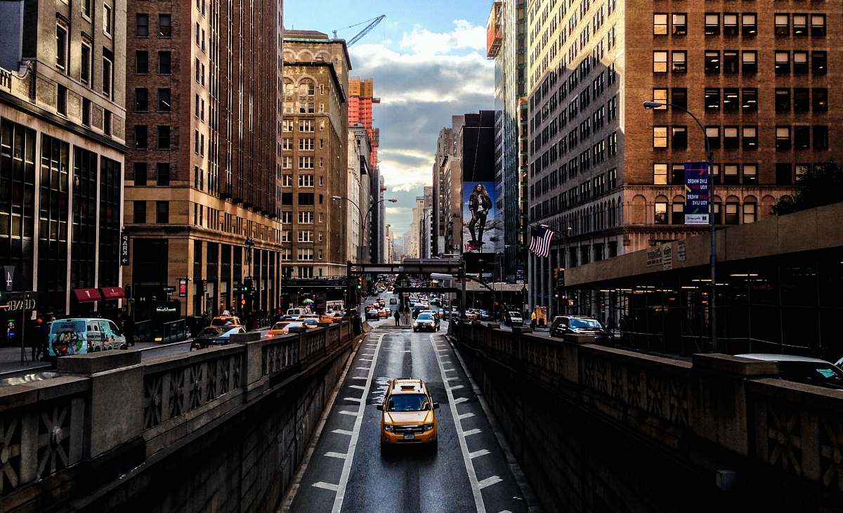 automobile yellow vehicle on road transportation