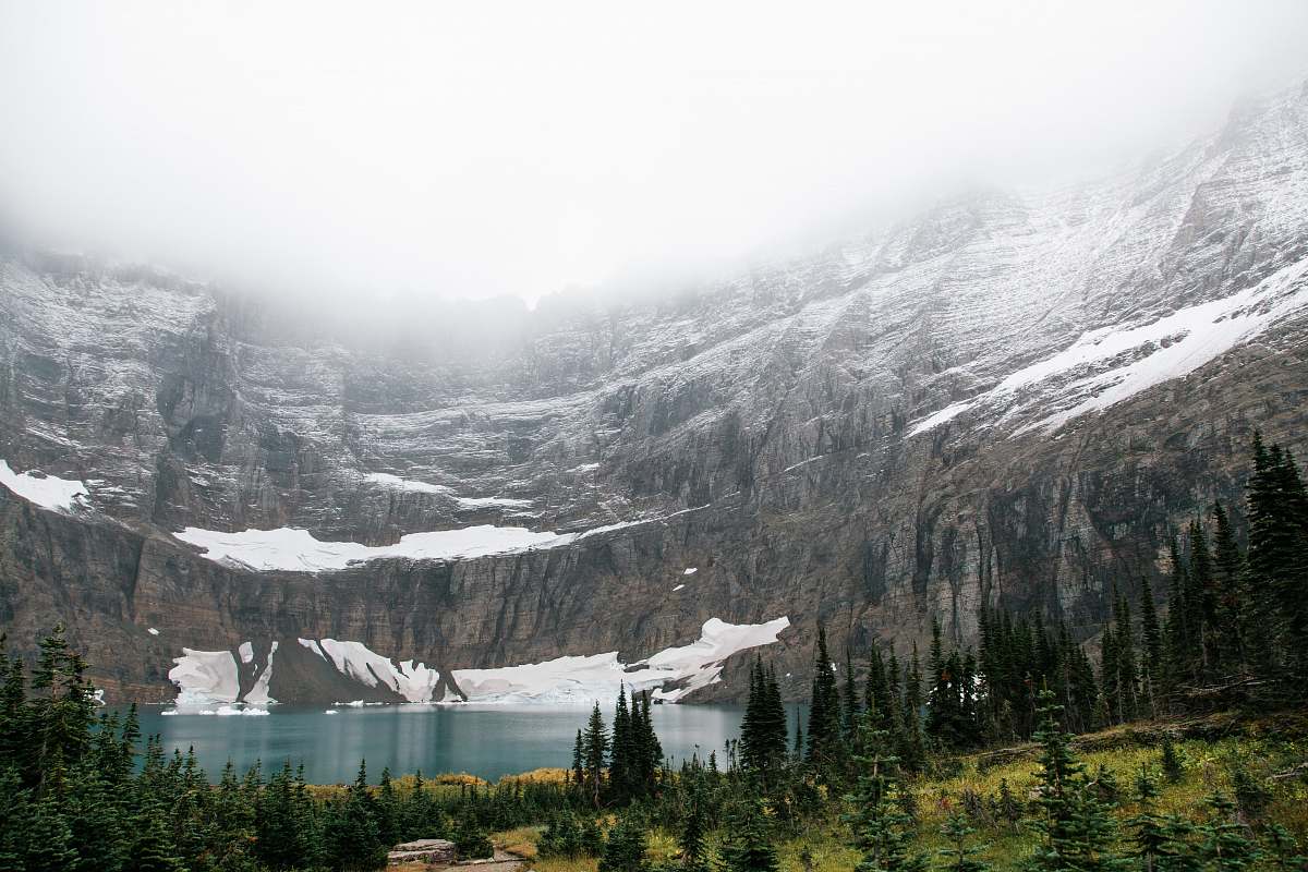 mountain landscape photo of lake near mountain snow