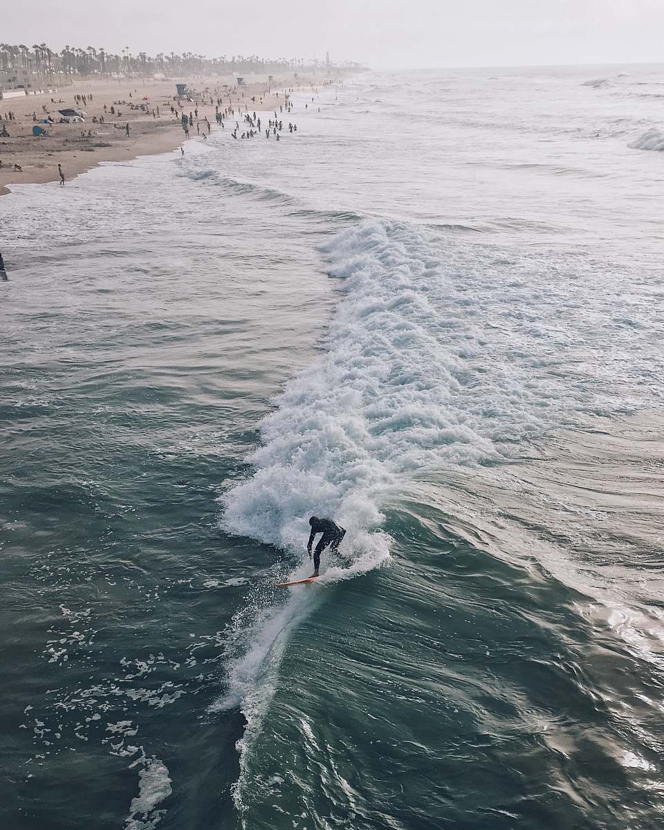 ocean man surfing on the wave sea
