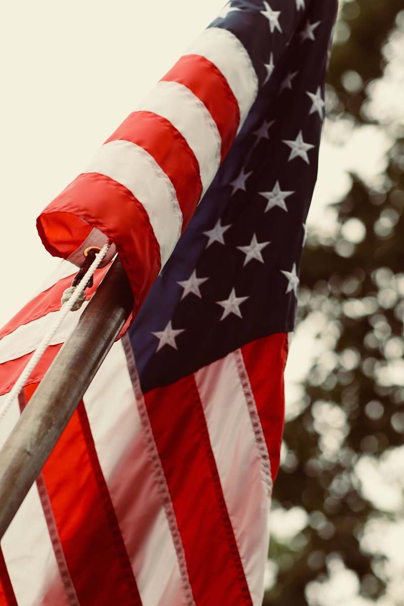 person showing American flag people