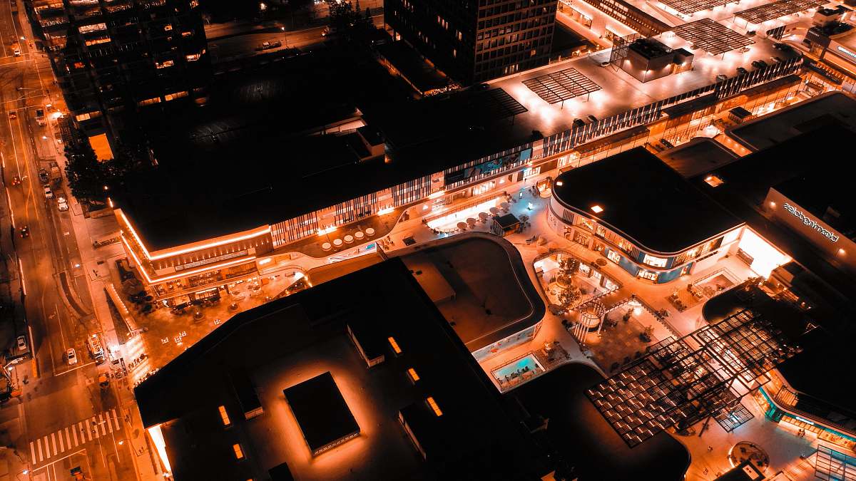 nature aerial photography of building during nighttime outdoors