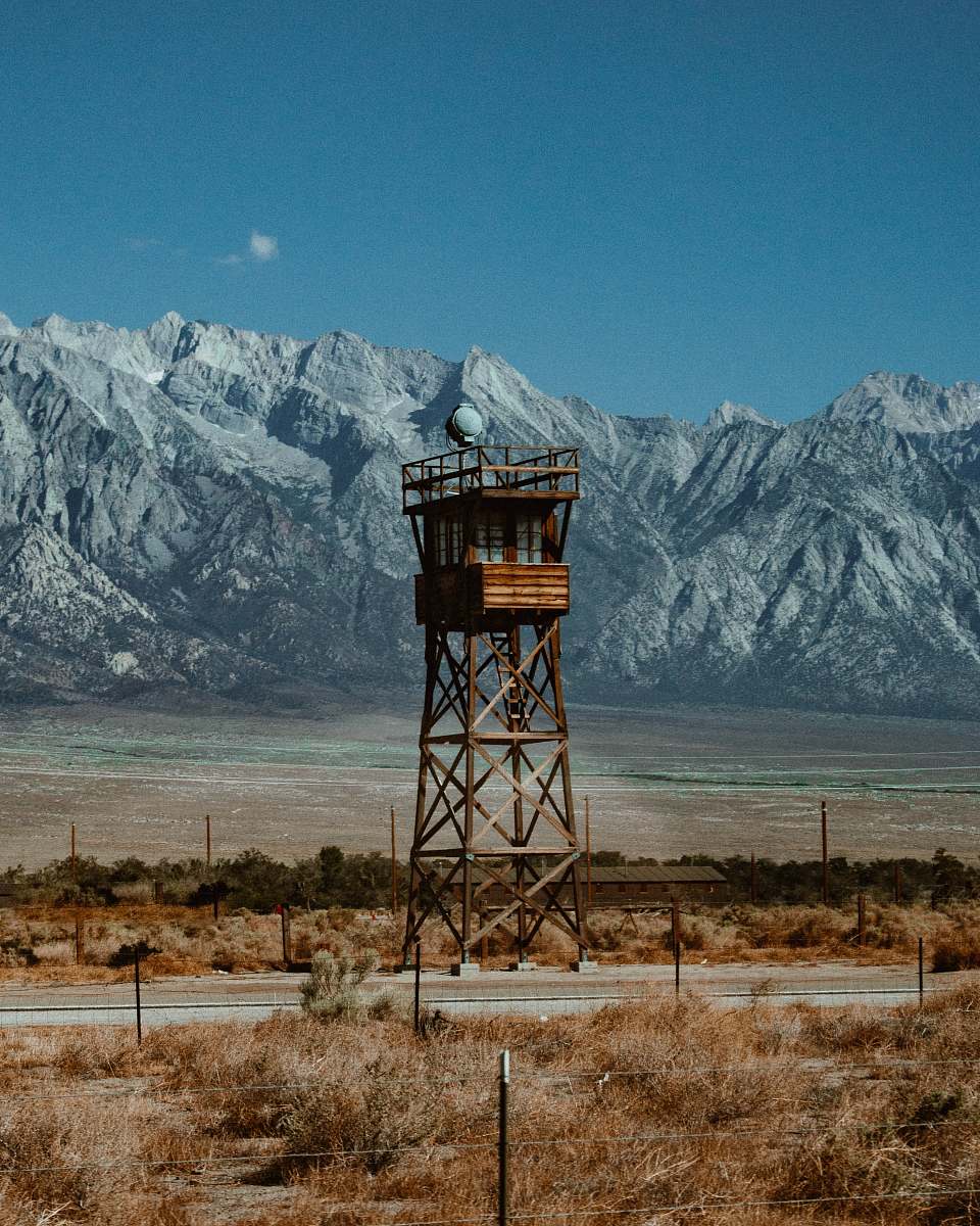 outdoors brown wooden tower nature