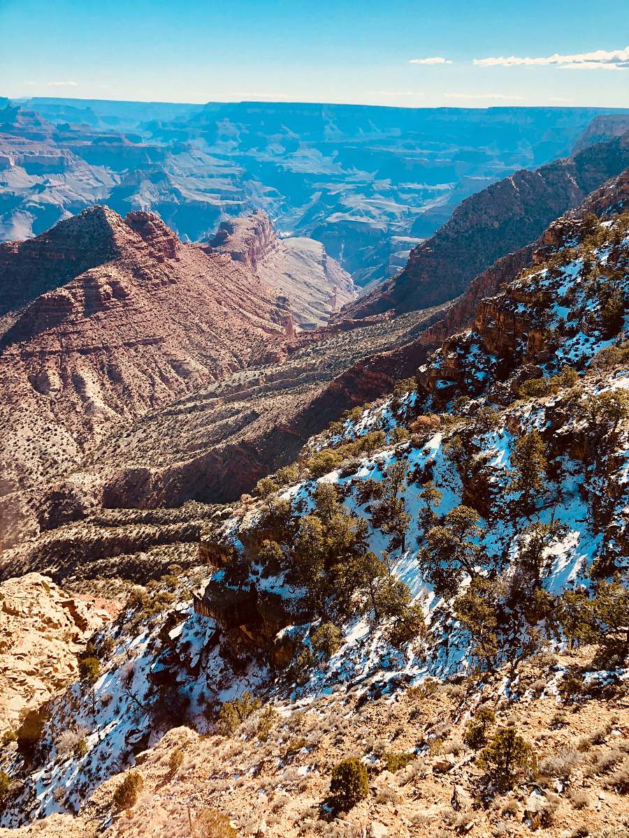 outdoors canyon under blue sky mountain