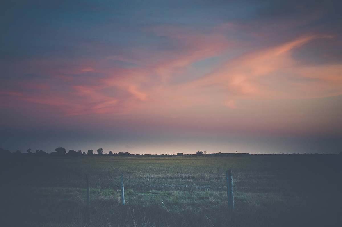 outdoors low light photography of grass field sky