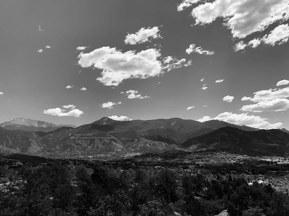 black-and-white mountain ranges weather