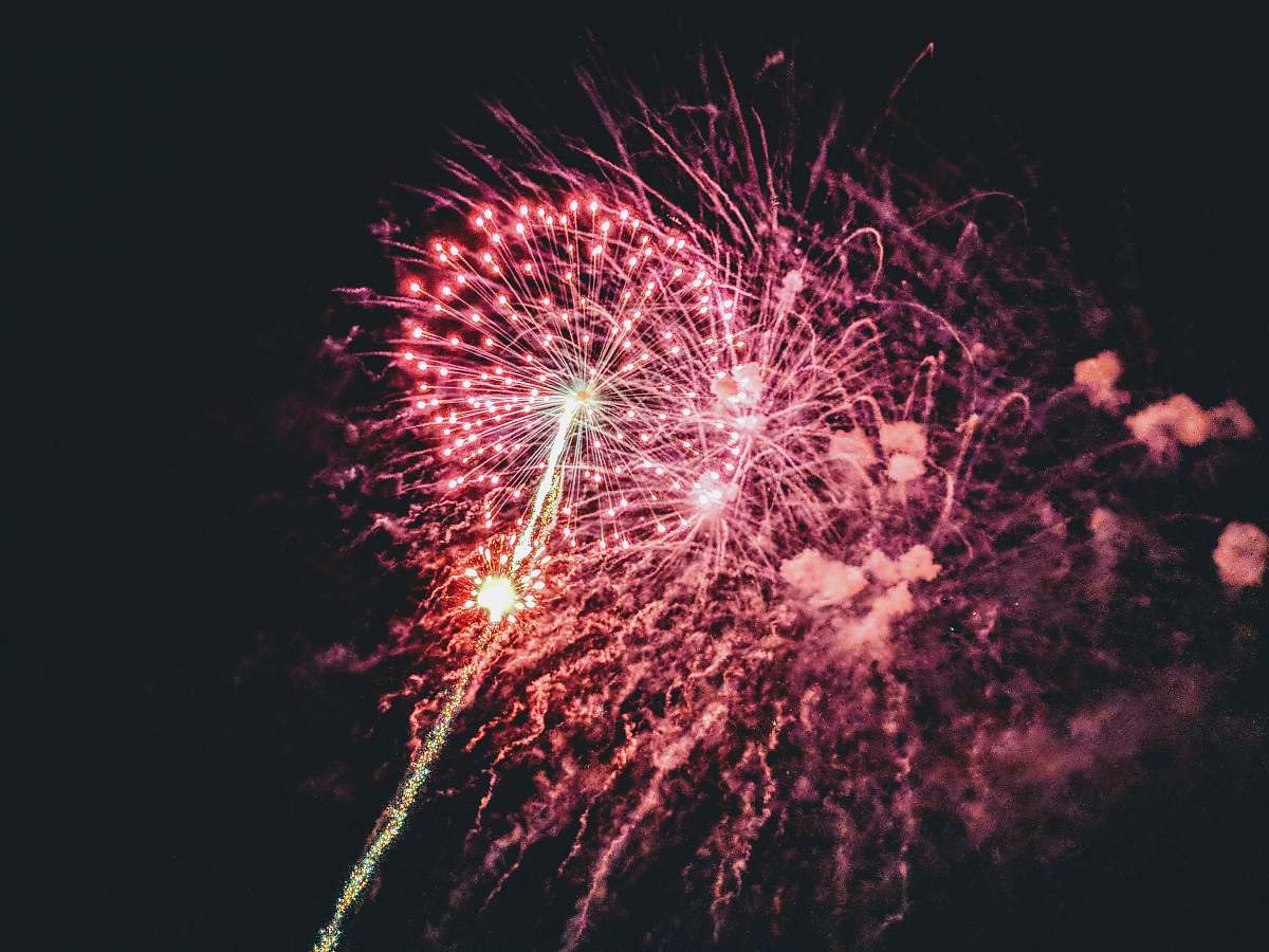 outdoors red fireworks night