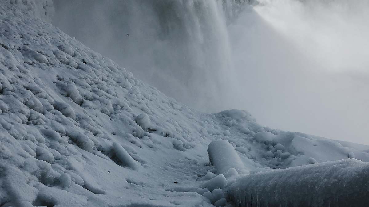 grey snow-covered slope outdoors