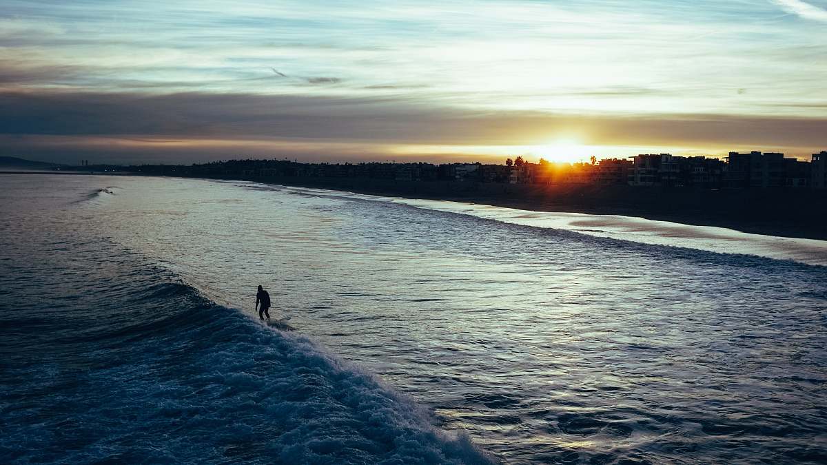 nature silhouette of person on lake ocean