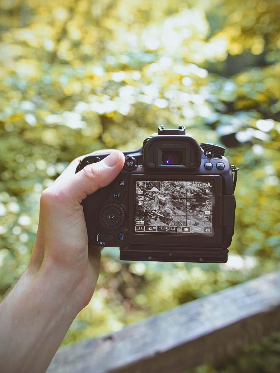 human black DSLR camera turkey run state park