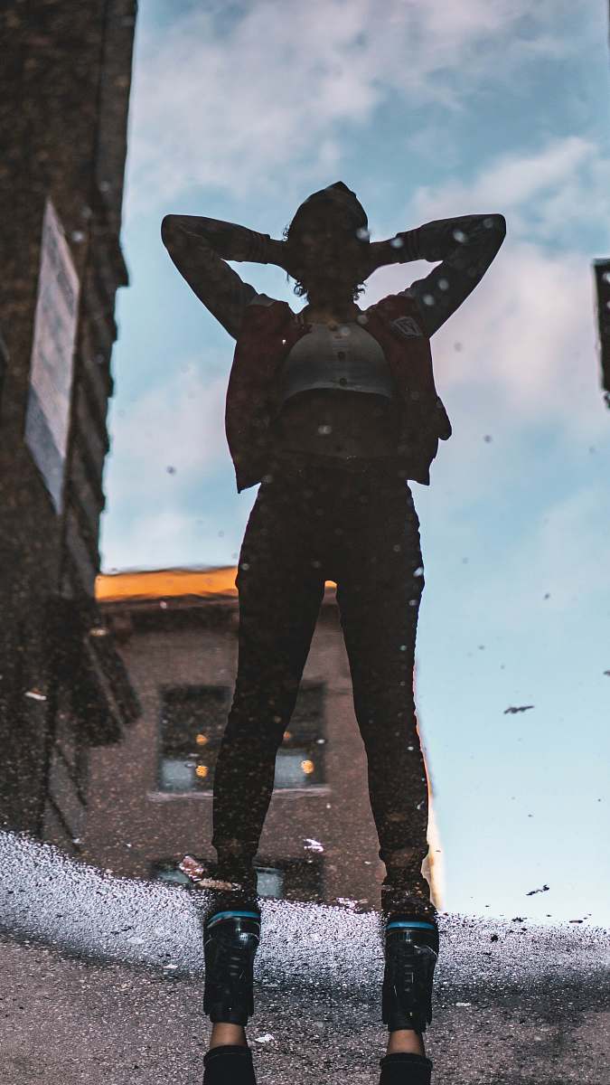 human silhouette of person under white clouds clothing