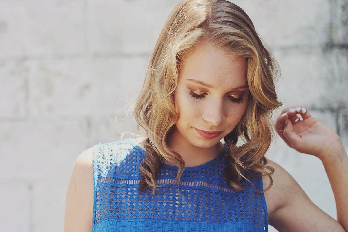 people woman in blue top photo human