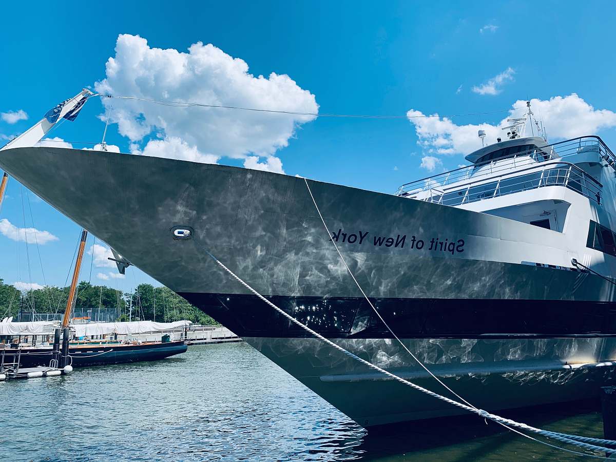 vehicle white Spirit of New York ship boat
