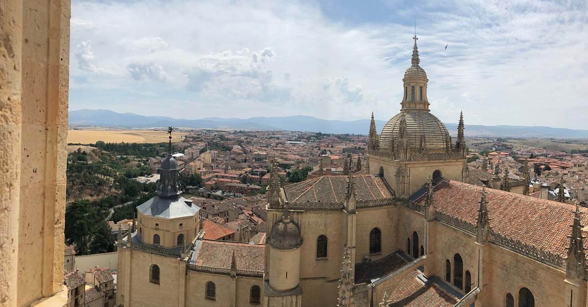 building aerial photo of concrete church dome