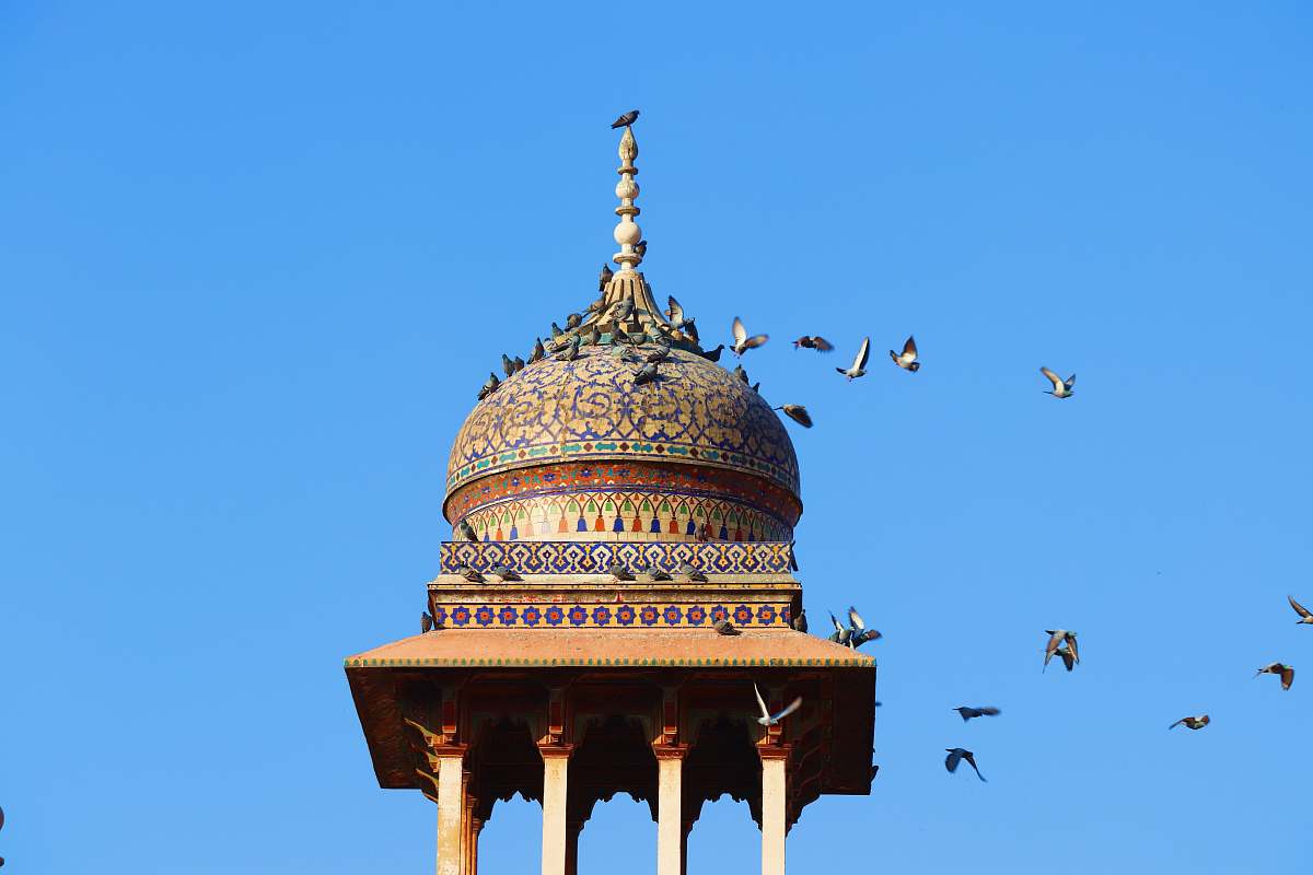 building beige and gray temple gazebo dome