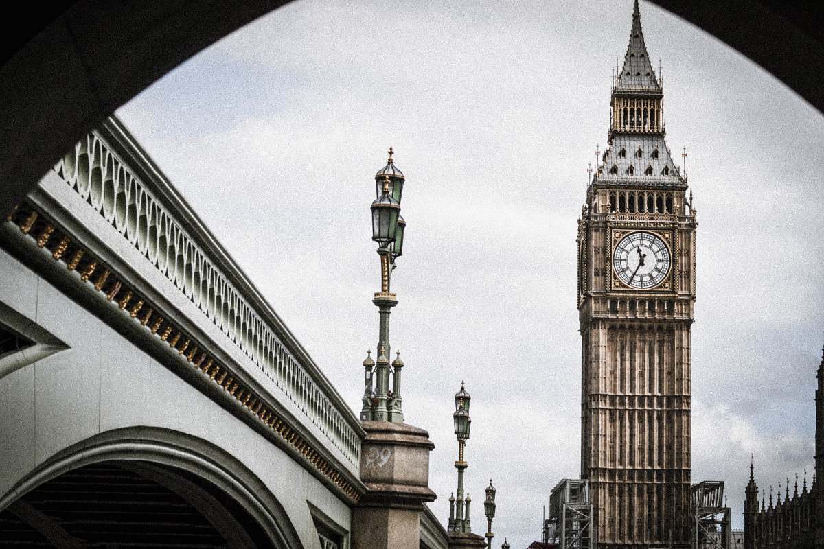 building Big Ben in London clock tower