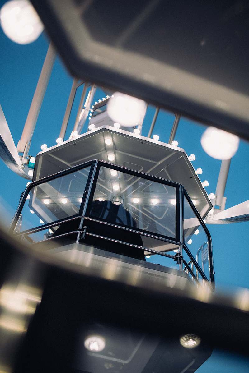 building black cable car window