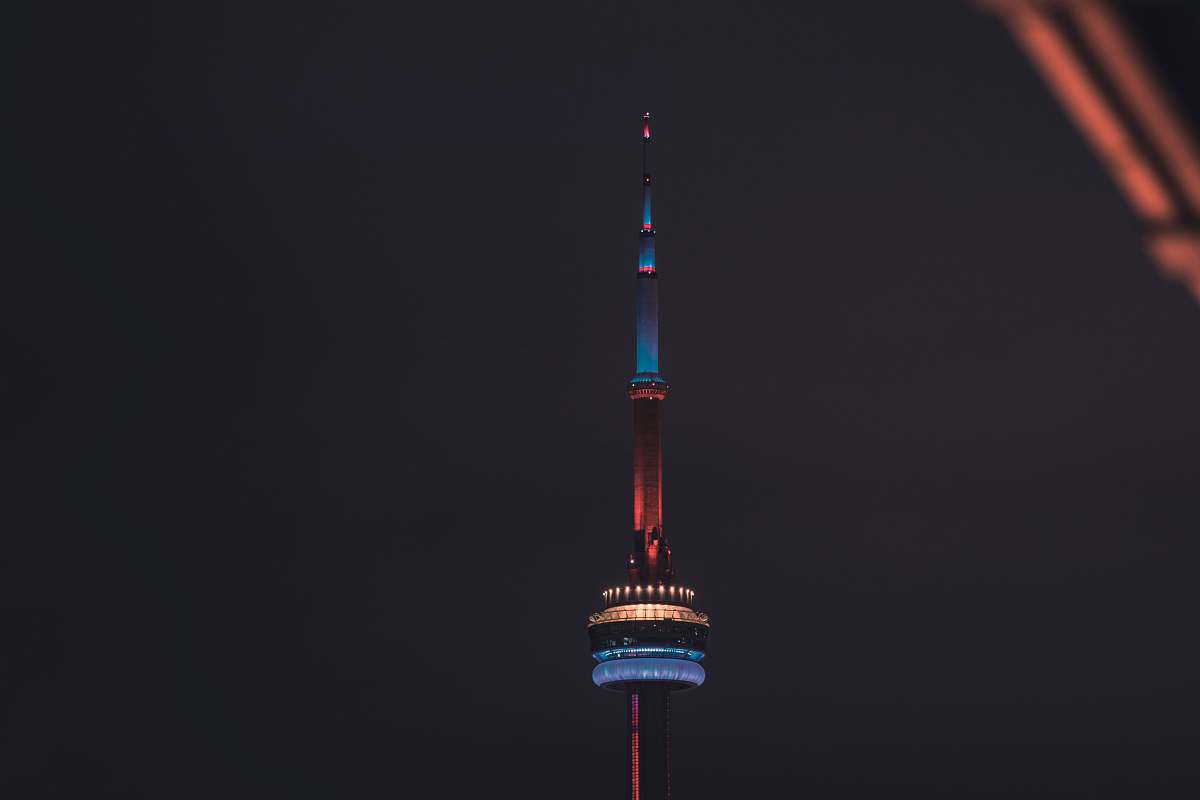 building blue and pink tower tower