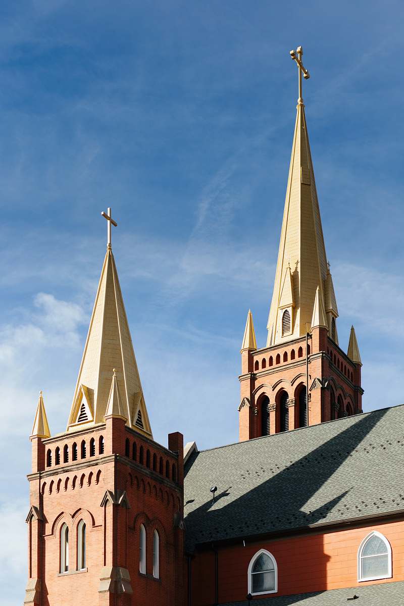 building brown and beige concrete cathedral steeple