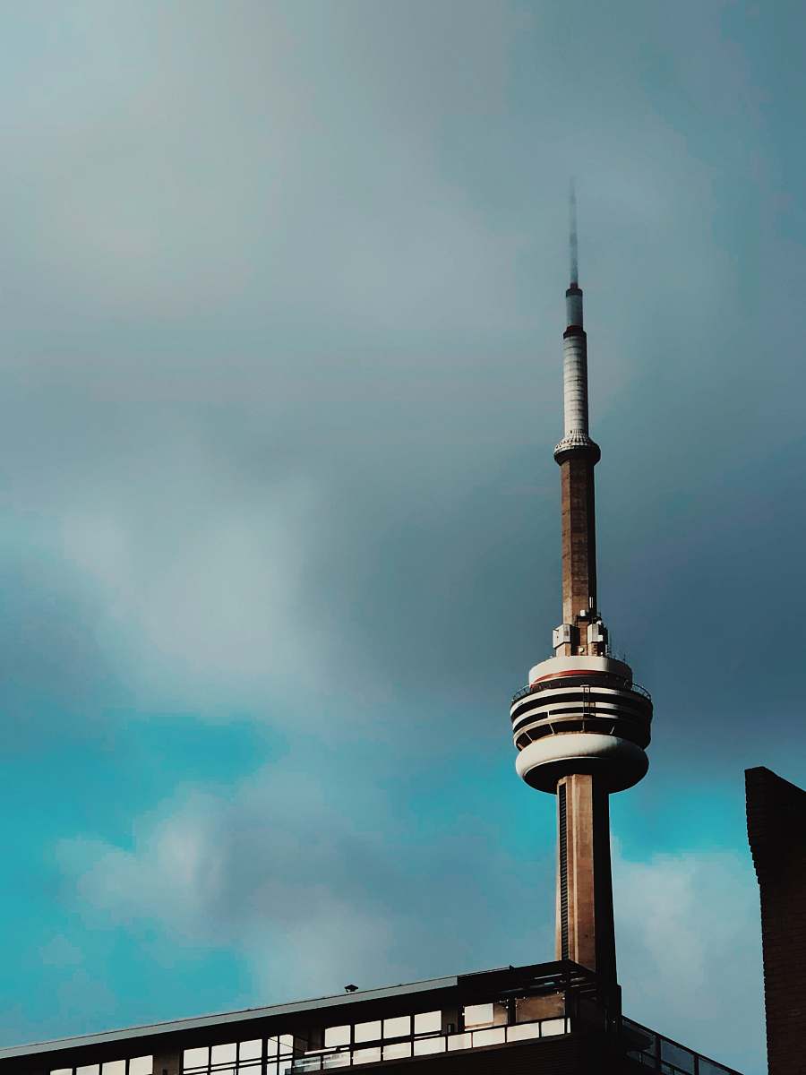 building brown and white tower spire