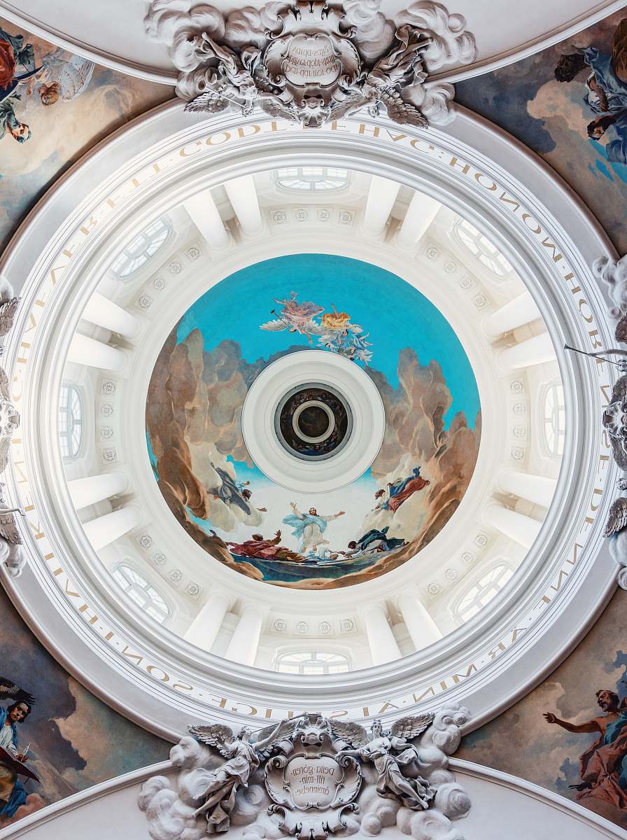 building ceiling of a building with toile painting stockholm