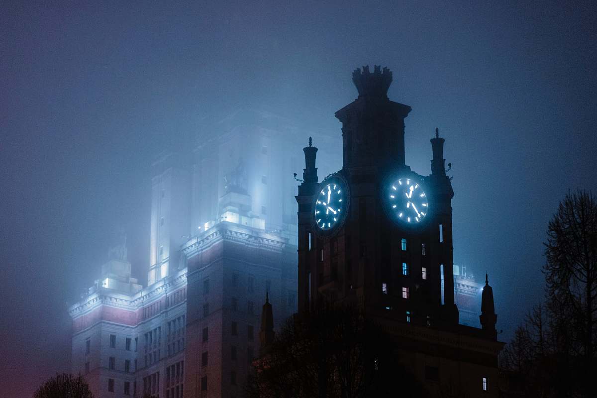 building clock tower at night tower