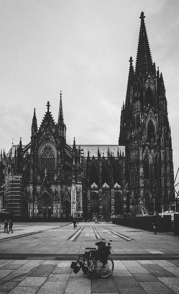 building concrete cathedral black-and-white