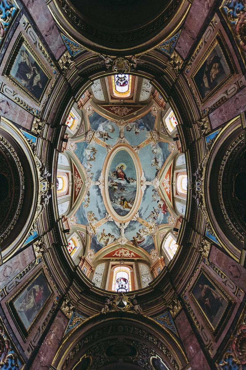 building dome building with paintings malta