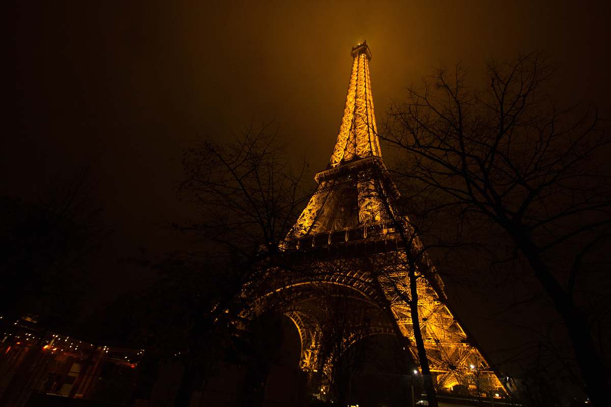 building Eiffel Tower, Paris spire