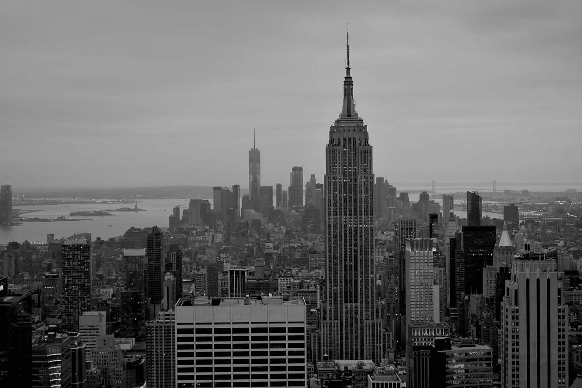building Empire State Building, New York black-and-white