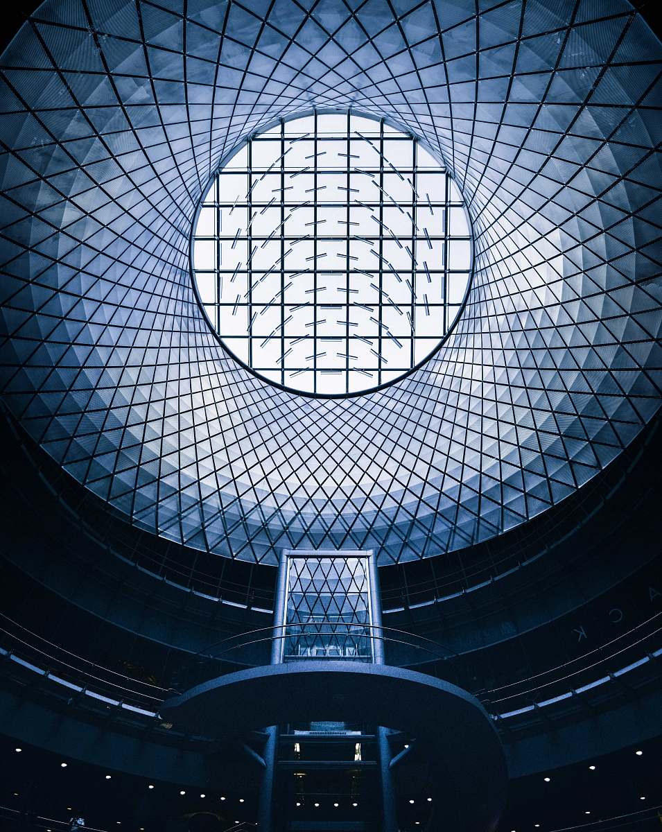 building glass dome ceiling