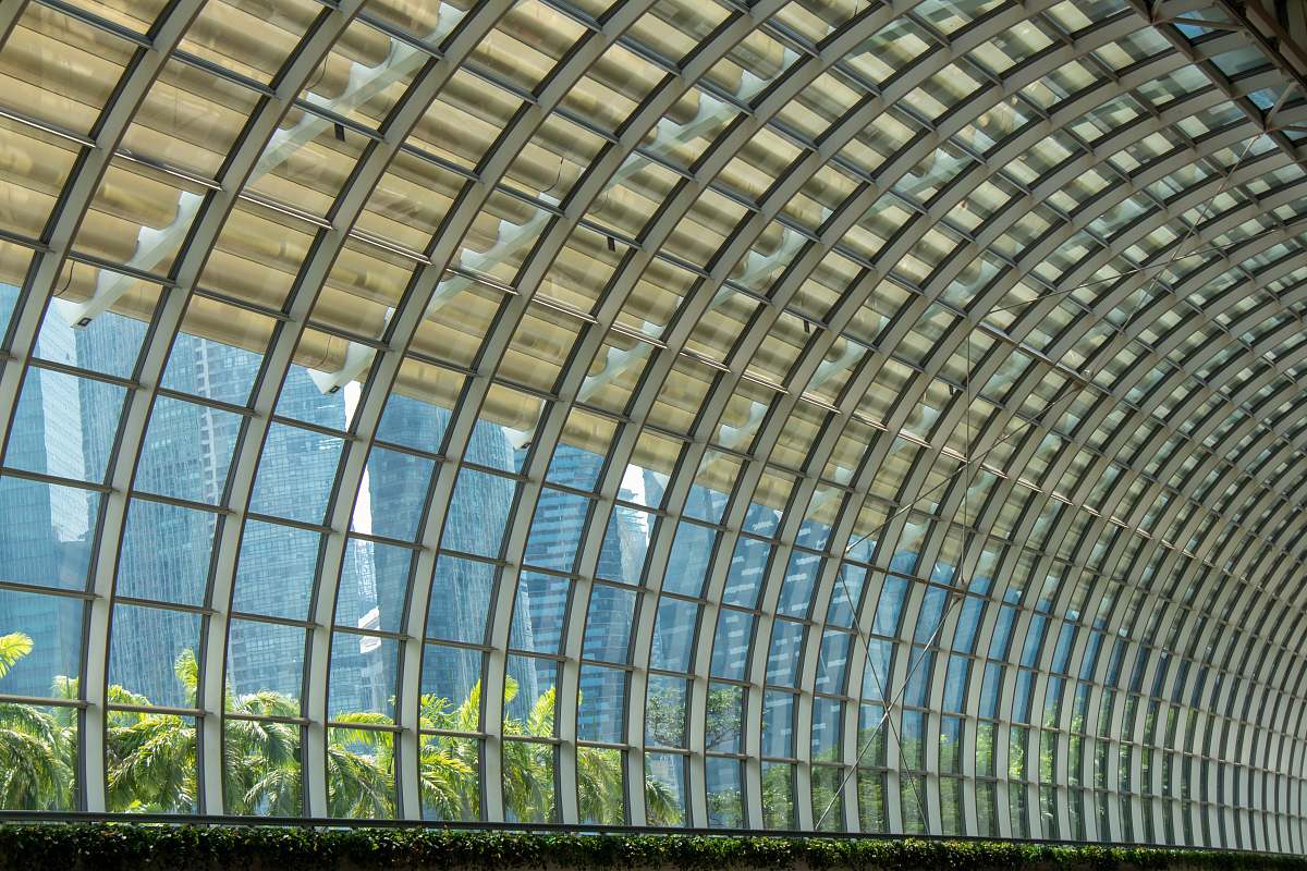 building gray framed clear glass building window