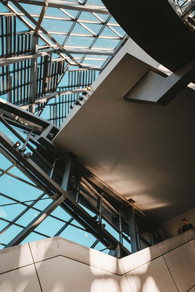 building gray metal dome ceiling window