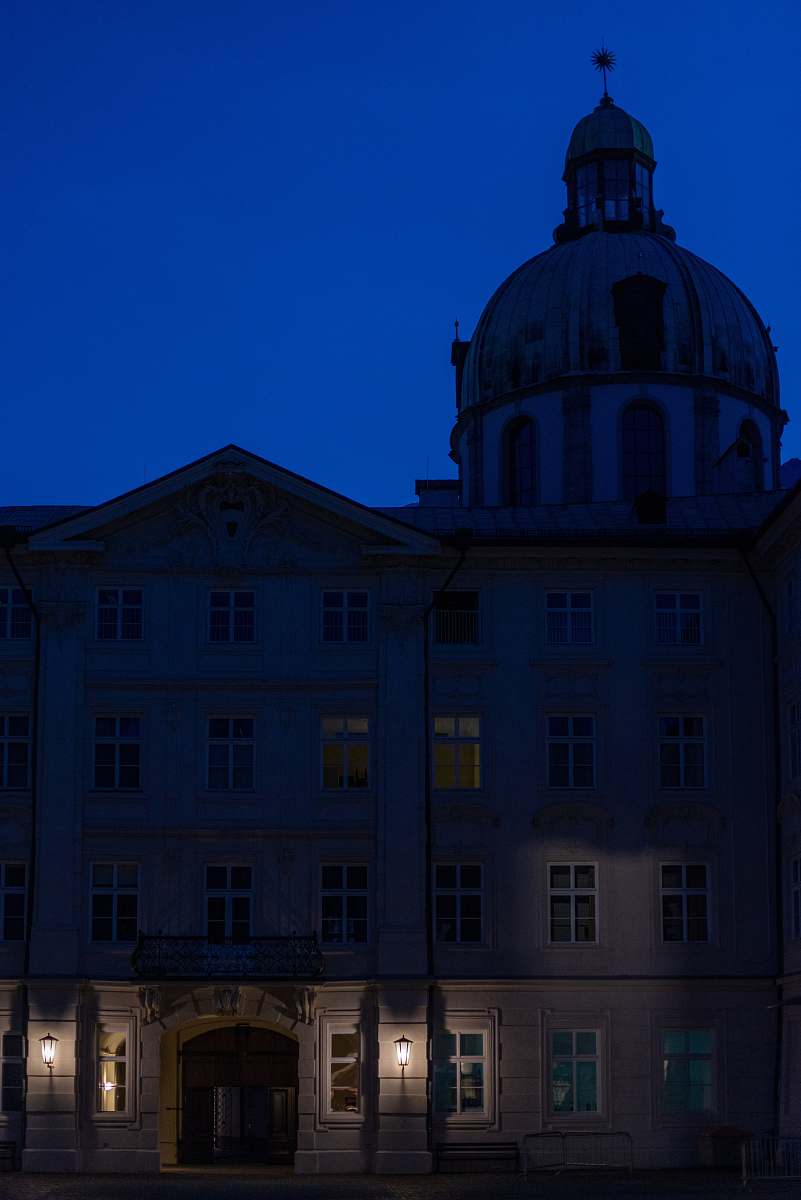 building gray painted building at night dome