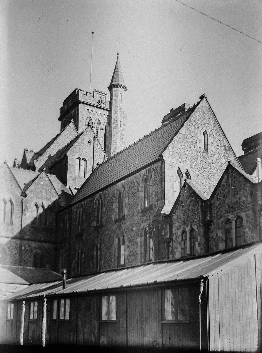 building grayscale photo of castle black-and-white
