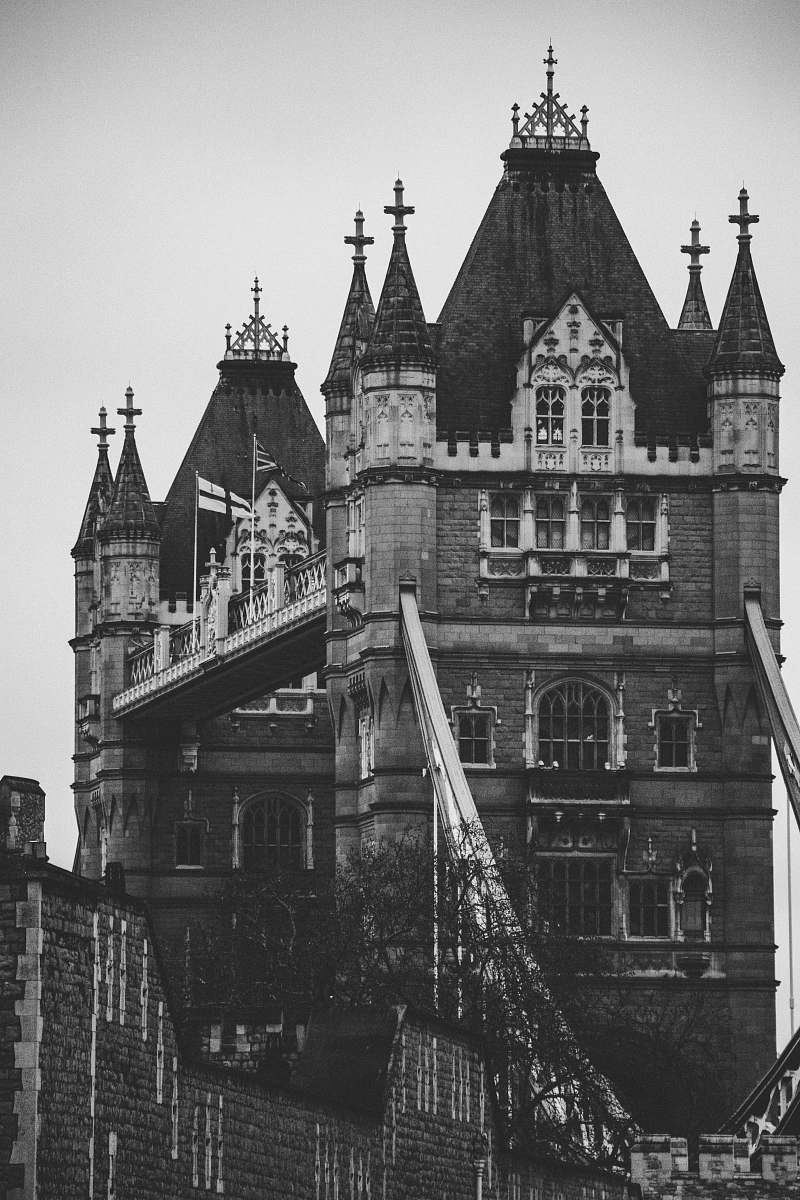 building grayscale photography of concrete castle black-and-white