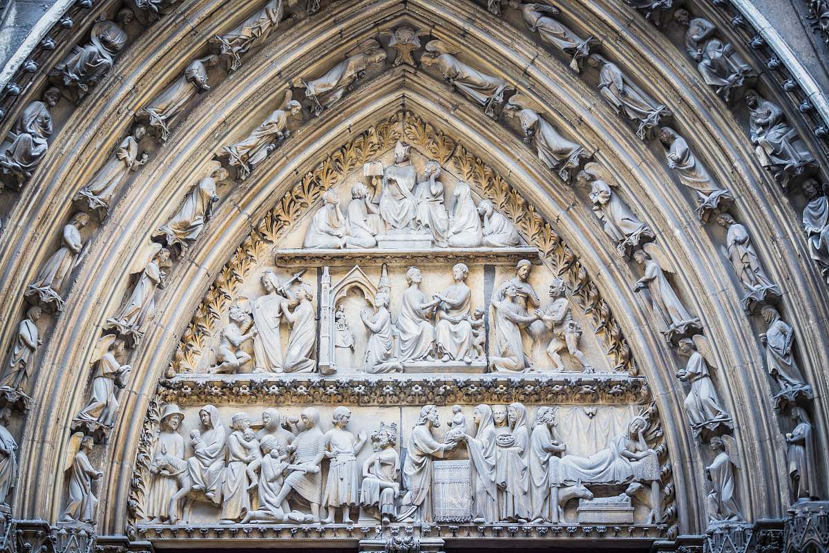 building group of people sitting and standing next to each other mid relief apse
