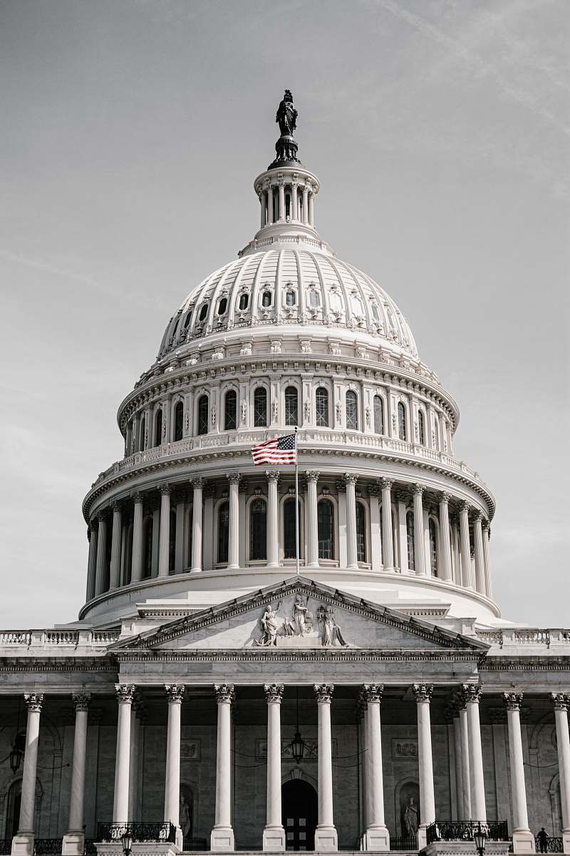 building low-angle photography of a U.S. Capitol dome