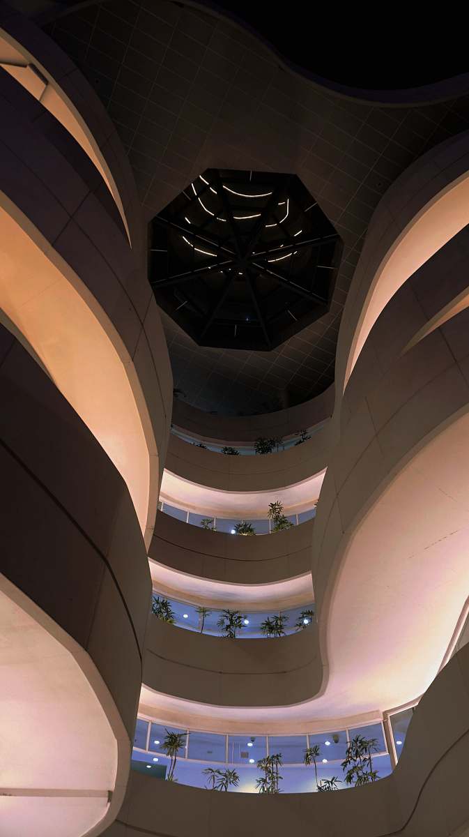 building low-angle photography of building interior staircase