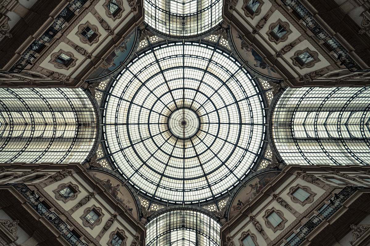 building low-angle photography of dome building interior window