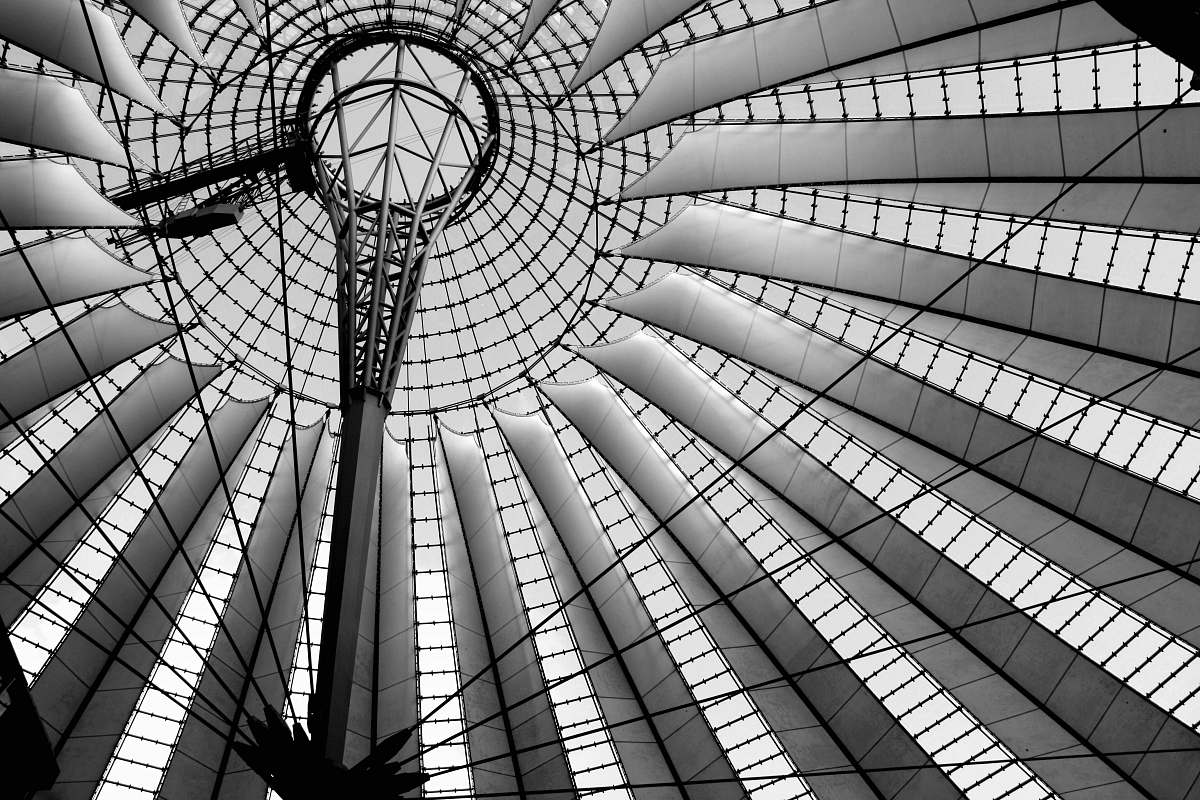 building low-angle photography of white building black-and-white