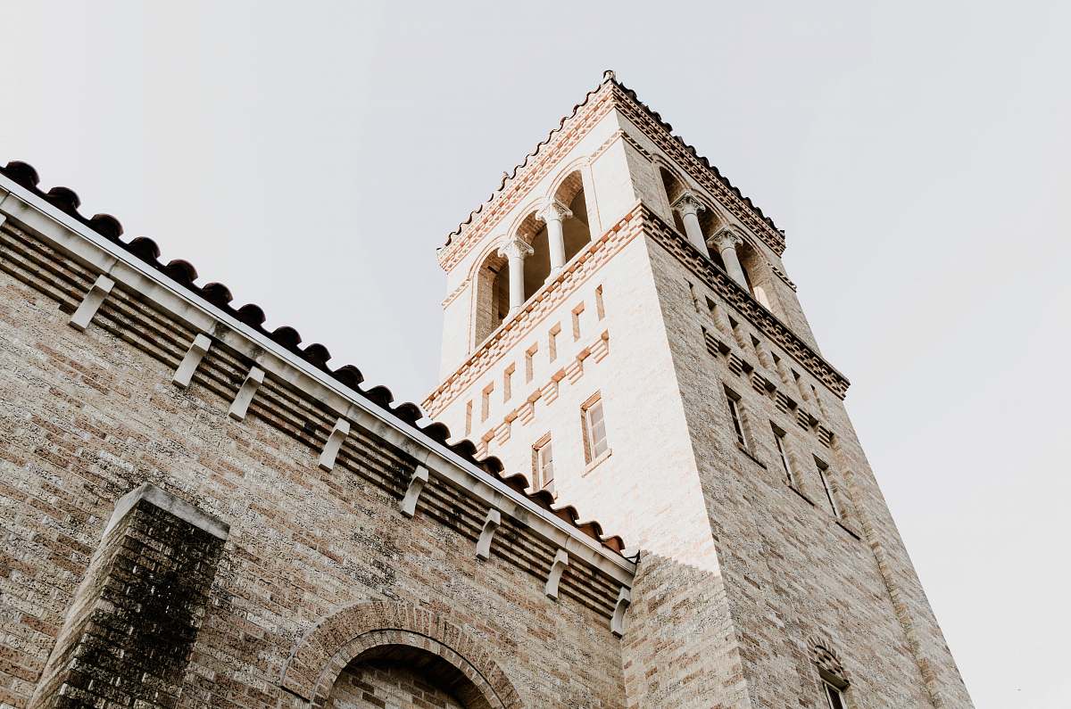 building low angle view of brick building during daytime tower