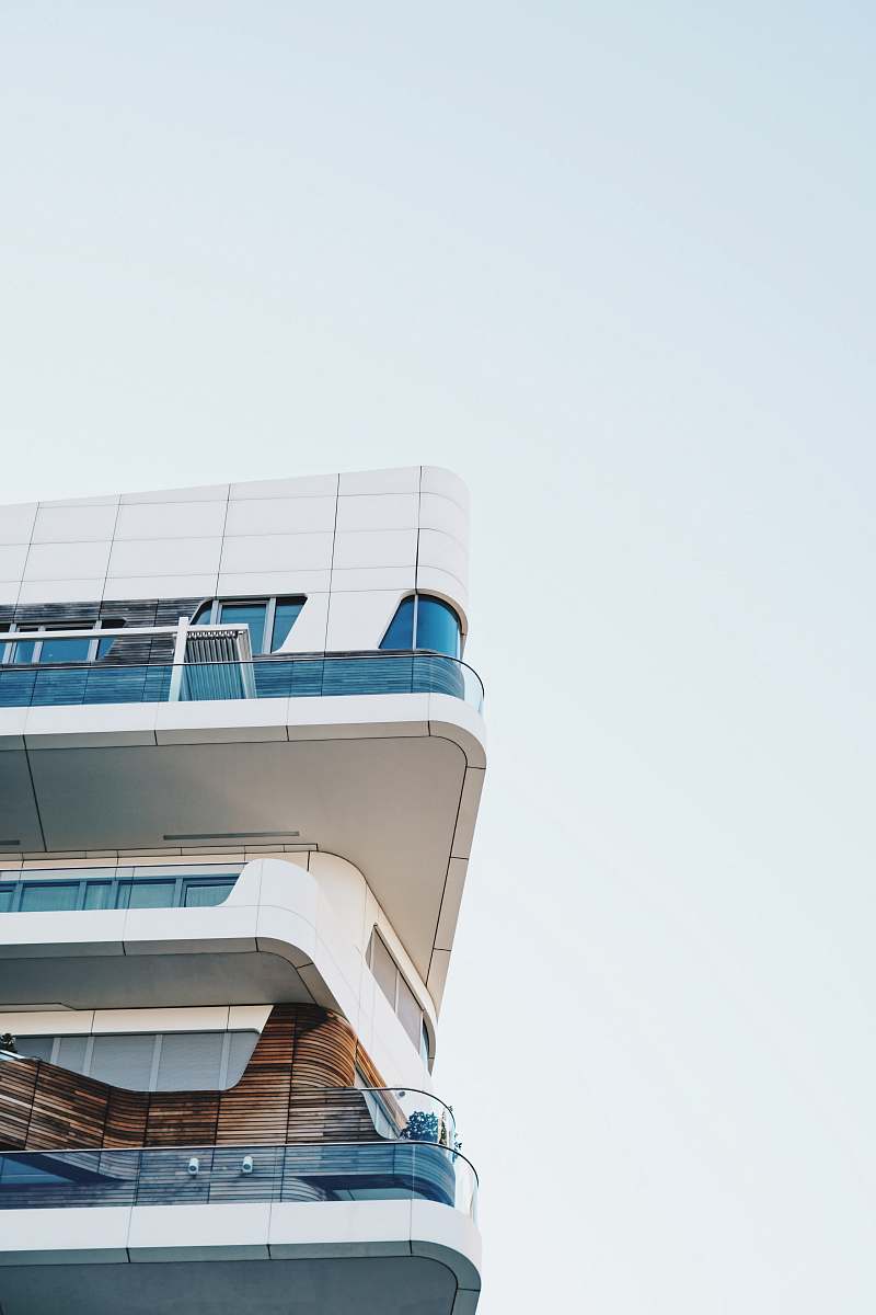building modern white house facade