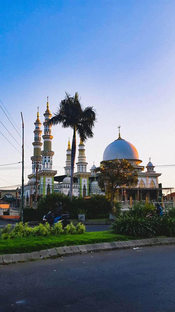 building mosque surrounded with trees dome