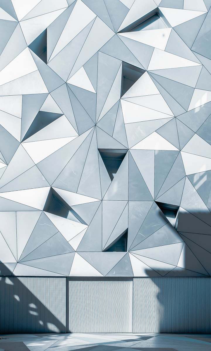 building psychedelic glass wall abstract
